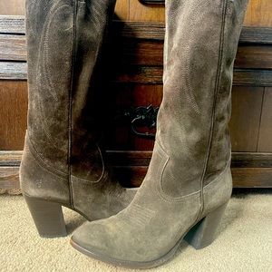 Frye suede western boots